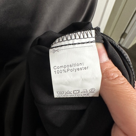 Sucrefas Women's Spaghetti Strap Dress Satin Sleeveless Cowl Neck - Picture 7 of 11